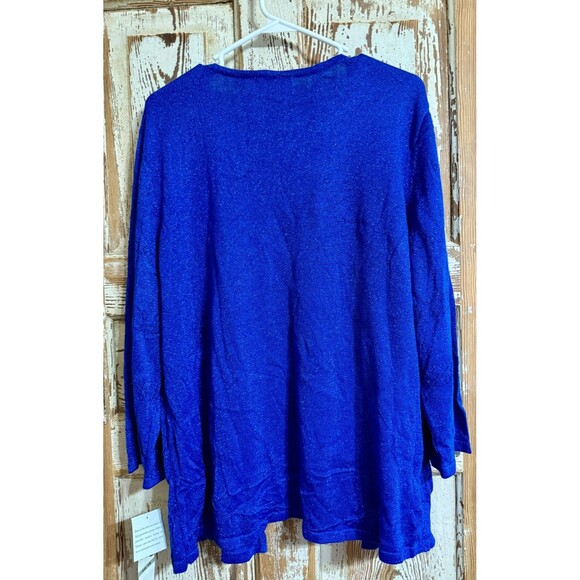 Alfred Dunner Embellished 3/4 Sleeve 2 Fer Sweater Set - Cobalt - Size 1X - Picture 2 of 5